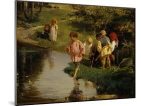 Children Fishing, 1882-Illarion Mikhailovich Pryanishnikov-Mounted Giclee Print