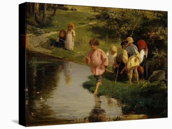 Children Fishing, 1882-Illarion Mikhailovich Pryanishnikov-Stretched Canvas