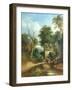 Children Fishing from a Bridge-null-Framed Giclee Print