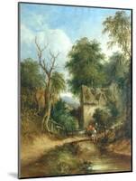 Children Fishing from a Bridge-null-Mounted Giclee Print