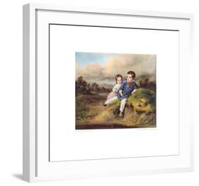 Children Fishing in a Brool-August Xaver Karl Von Pettenkofen-Framed Collectable Print