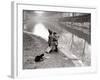 Children Fishing in River-null-Framed Photographic Print