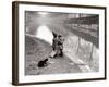 Children Fishing in River-null-Framed Photographic Print