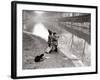 Children Fishing in River-null-Framed Photographic Print