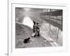 Children Fishing in River-null-Framed Photographic Print