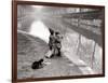 Children Fishing in River-null-Framed Photographic Print