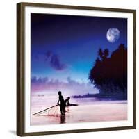 Children Fishing-Jurek Nems-Framed Giclee Print