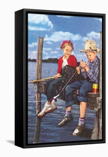 Children Fishing-null-Framed Stretched Canvas