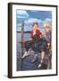 Children Fishing-null-Framed Art Print