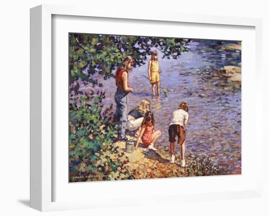 Children Fishing-Gustave Doré-Framed Giclee Print