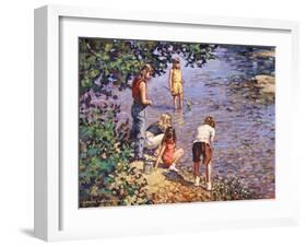 Children Fishing-Gustave Doré-Framed Giclee Print