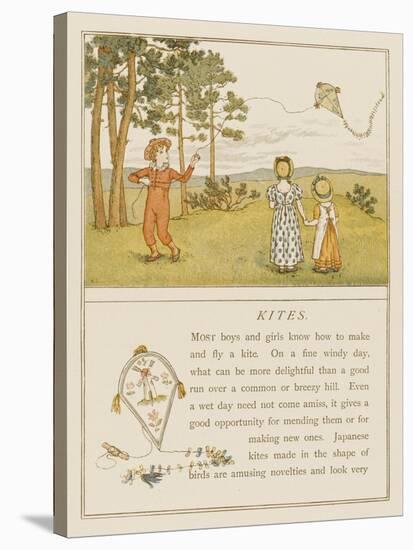 Children Flying a Kite-Kate Greenaway-Stretched Canvas