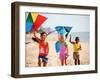 Children Flying Kites on the Beach-Bill Bachmann-Framed Premium Photographic Print