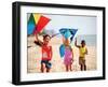 Children Flying Kites on the Beach-Bill Bachmann-Framed Premium Photographic Print