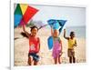 Children Flying Kites on the Beach-Bill Bachmann-Framed Premium Photographic Print