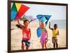 Children Flying Kites on the Beach-Bill Bachmann-Framed Premium Photographic Print