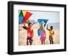 Children Flying Kites on the Beach-Bill Bachmann-Framed Photographic Print