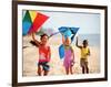 Children Flying Kites on the Beach-Bill Bachmann-Framed Photographic Print