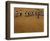 Children Follow Their Teacher as They Head Back to School for the First Time after the Tsunami-null-Framed Photographic Print