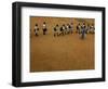 Children Follow Their Teacher as They Head Back to School for the First Time after the Tsunami-null-Framed Photographic Print