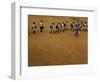 Children Follow Their Teacher as They Head Back to School for the First Time after the Tsunami-null-Framed Photographic Print