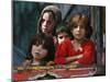 Children from Swat Arrive on a Truck at a Refugee Camp in Mardan, Northwest Pakistan-null-Mounted Photographic Print