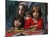 Children from Swat Arrive on a Truck at a Refugee Camp in Mardan, Northwest Pakistan-null-Mounted Photographic Print