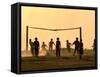 Children from the Toba Qom Ethnic Group Play Soccer During Indegenous Indian Day Celebration-null-Framed Stretched Canvas