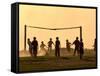 Children from the Toba Qom Ethnic Group Play Soccer During Indegenous Indian Day Celebration-null-Framed Stretched Canvas