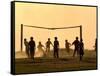 Children from the Toba Qom Ethnic Group Play Soccer During Indegenous Indian Day Celebration-null-Framed Stretched Canvas