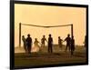 Children from the Toba Qom Ethnic Group Play Soccer During Indegenous Indian Day Celebration-null-Framed Photographic Print