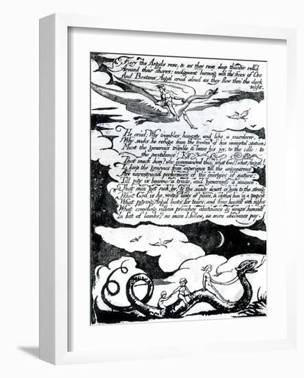 Children Guiding a Serpent by William Blake-William Blake-Framed Giclee Print