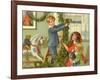 Children Hanging Christmas Holly-Rosa C. Petherick-Framed Giclee Print