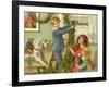 Children Hanging Christmas Holly-Rosa C. Petherick-Framed Giclee Print