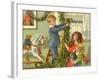 Children Hanging Christmas Holly-Rosa C. Petherick-Framed Giclee Print