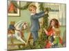 Children Hanging Christmas Holly-Rosa C. Petherick-Mounted Giclee Print