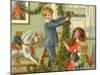 Children Hanging Christmas Holly-Rosa C. Petherick-Mounted Giclee Print