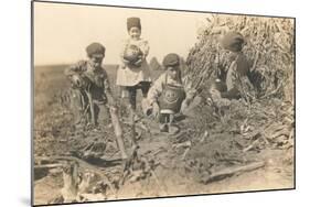 Children Harvesting Squash-null-Mounted Art Print