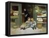Children Have Afternoon Snack at Grocery Store-Victor Gabriel Gilbert-Framed Stretched Canvas