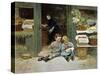 Children Have Afternoon Snack at Grocery Store-Victor Gabriel Gilbert-Stretched Canvas