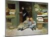 Children Have Afternoon Snack at Grocery Store-Victor Gabriel Gilbert-Mounted Art Print