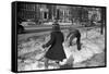 Children Having a Snowball Fight Photograph - Chillicothe, OH-Lantern Press-Framed Stretched Canvas