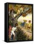 Children hiding in and behind a tree-Edwin Harris-Framed Stretched Canvas