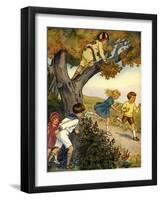 Children hiding in and behind a tree-Edwin Harris-Framed Giclee Print