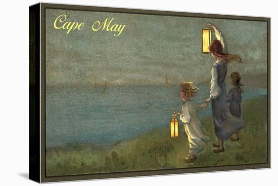 Children Holding Lanterns, Cape May, New Jersey-null-Stretched Canvas