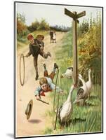 Children, Hoops, C19th-null-Mounted Art Print