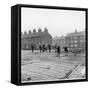 Children in a Deserted Liverpool Street Throw Bricks and Rubble-Henry Grant-Framed Stretched Canvas