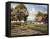 Children in a Farmyard-Peder Mork Monsted-Framed Stretched Canvas