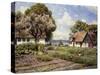 Children in a Farmyard-Peder Mork Monsted-Stretched Canvas