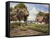 Children in a Farmyard-Peder Mork Monsted-Framed Stretched Canvas